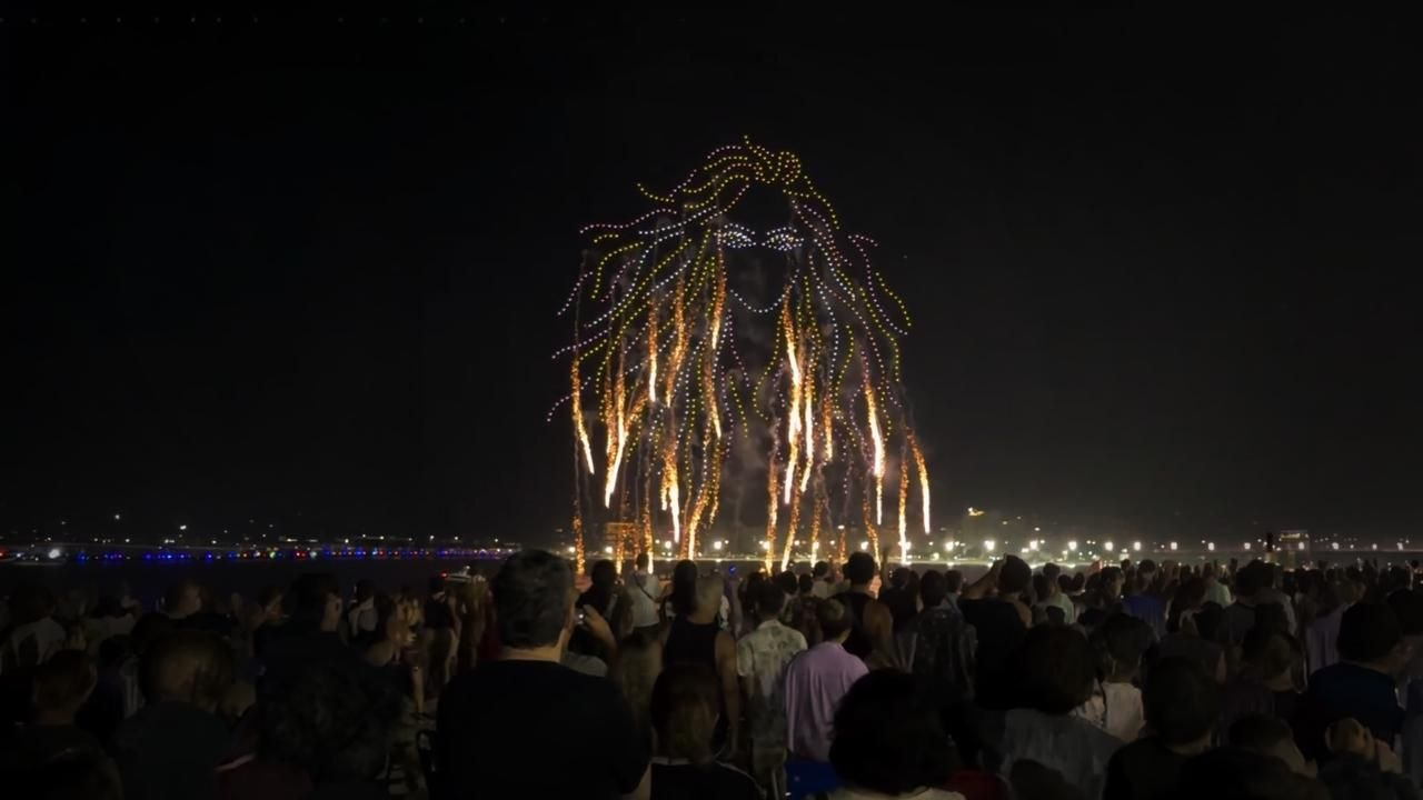 Drone choreography in the night sky